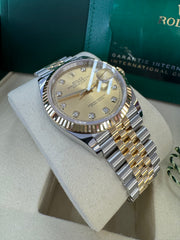 Rolex Datejust 36mm 126233 2025 Champagne Diamond Dial